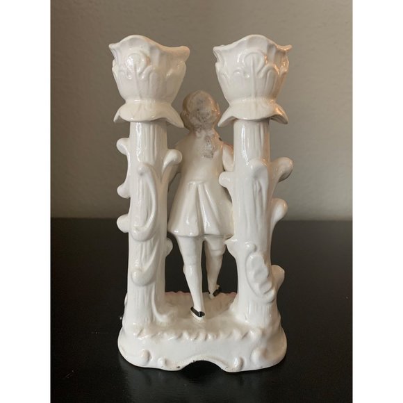 Vintage Victorian Man Candle Holder Ceramic Wales Figurine - Picture 4 of 8